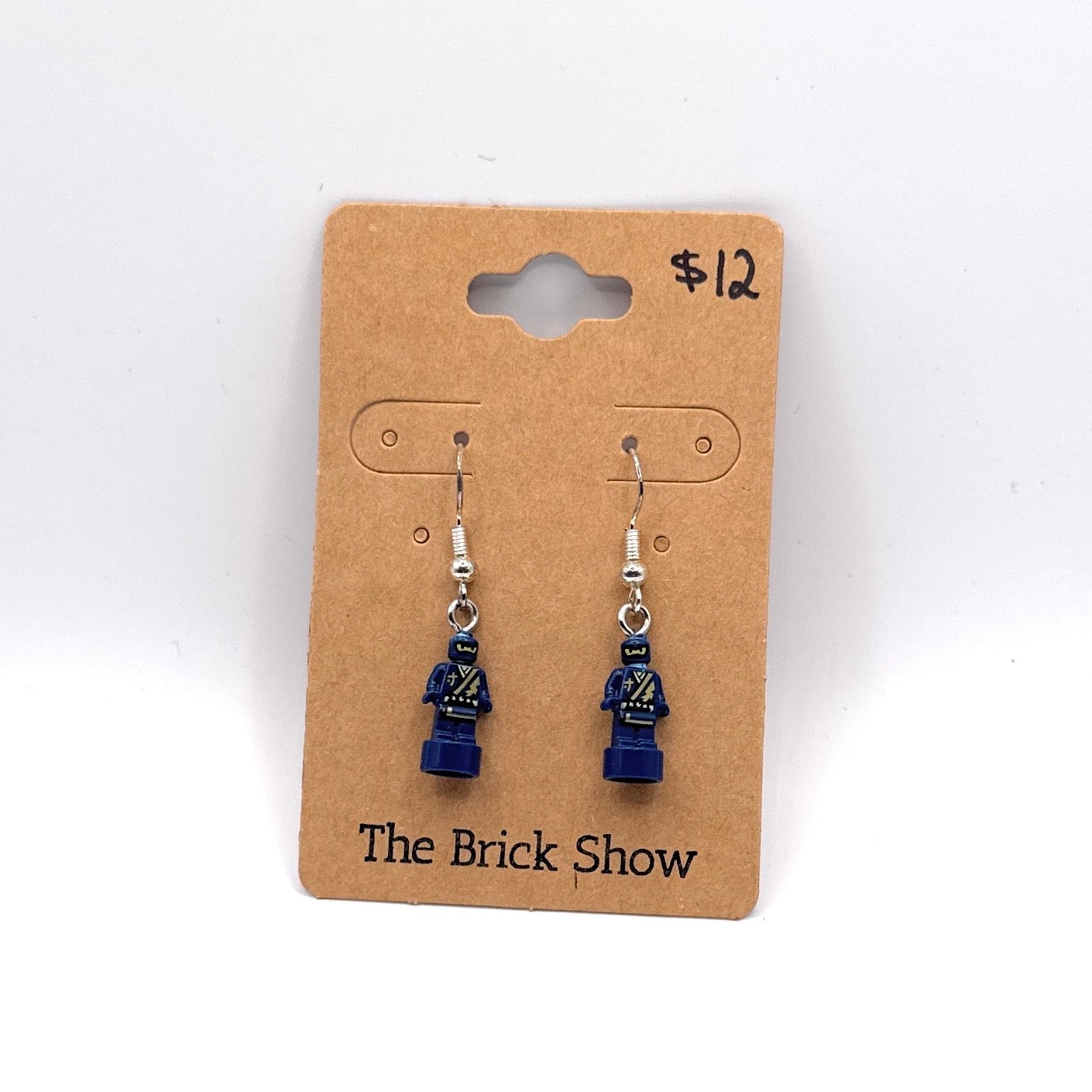 Mini Ninja Jay Earrings made from LEGO Parts