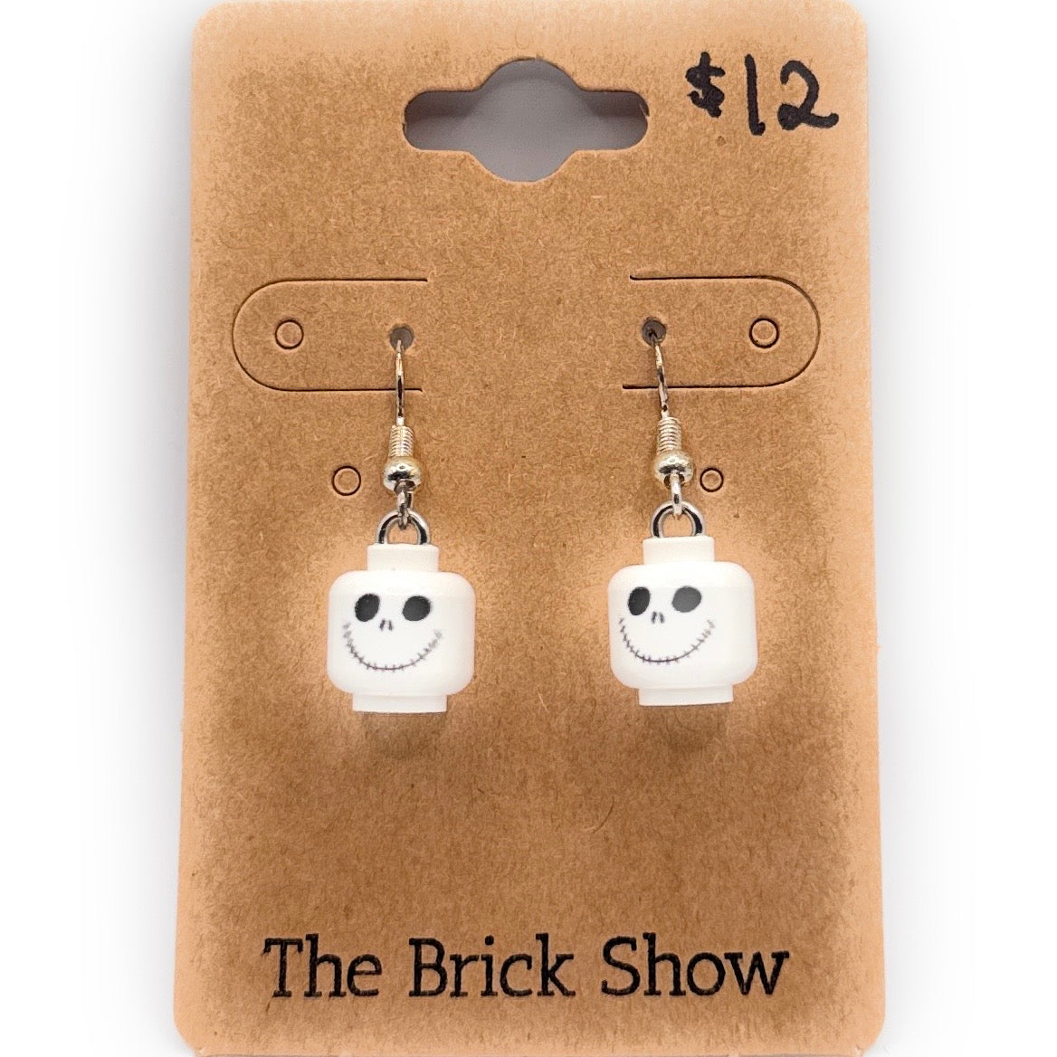 Jack Skellington Head Earrings made from LEGO Parts
