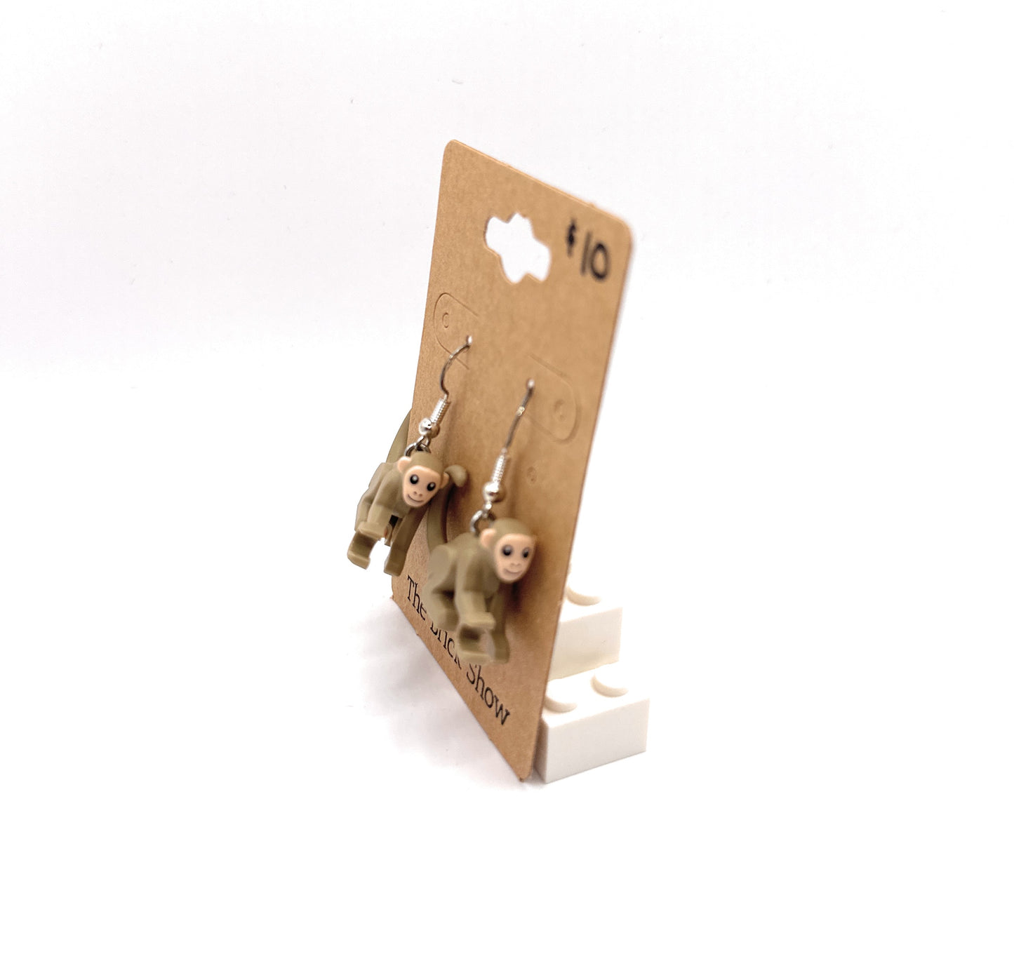 Monkey Earrings made from LEGO Parts