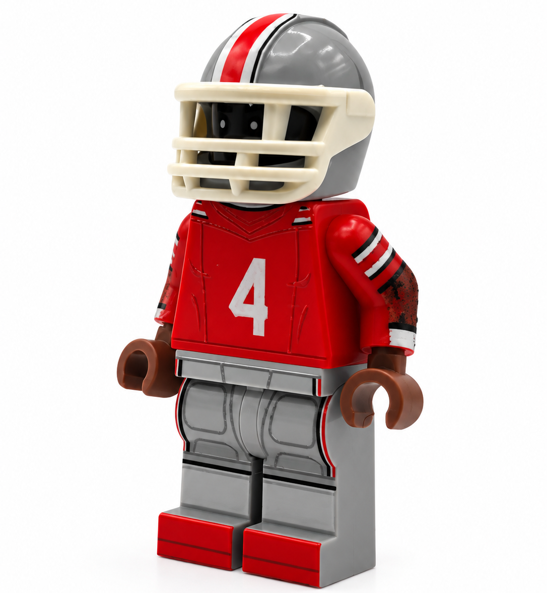 #4 Red/White Football Player Minifig