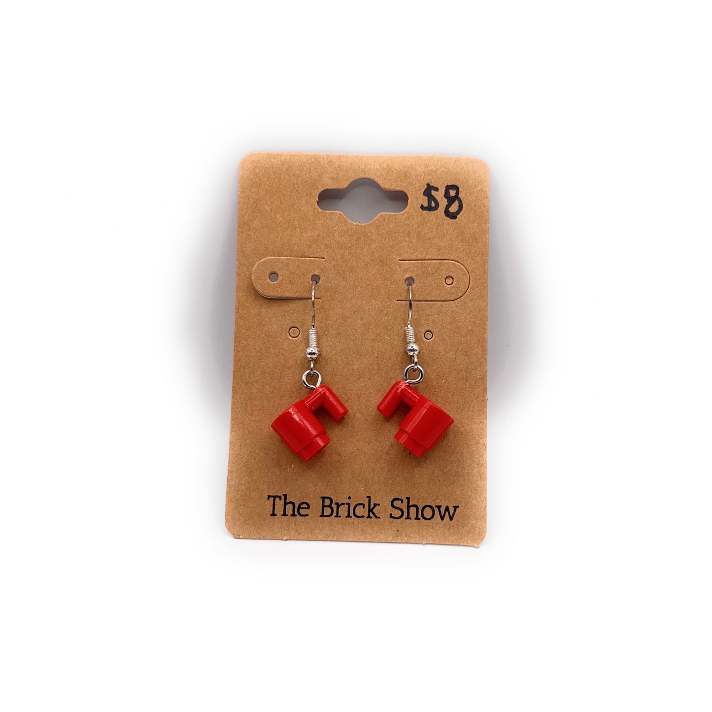 Red Mug Earrings made from LEGO Parts