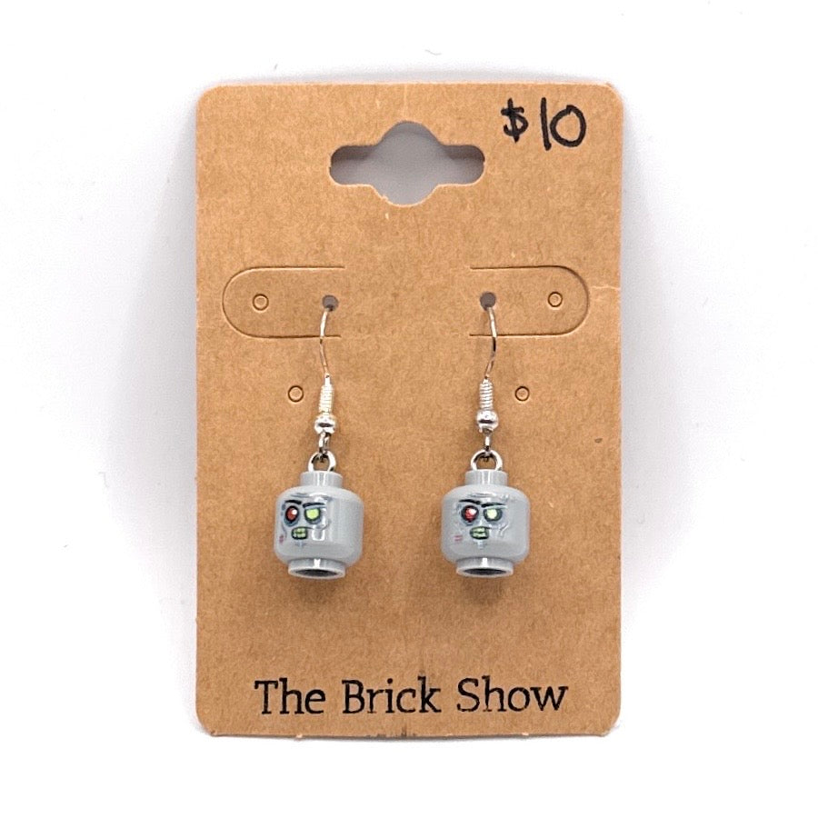 Zombie Head Earrings made from LEGO Parts