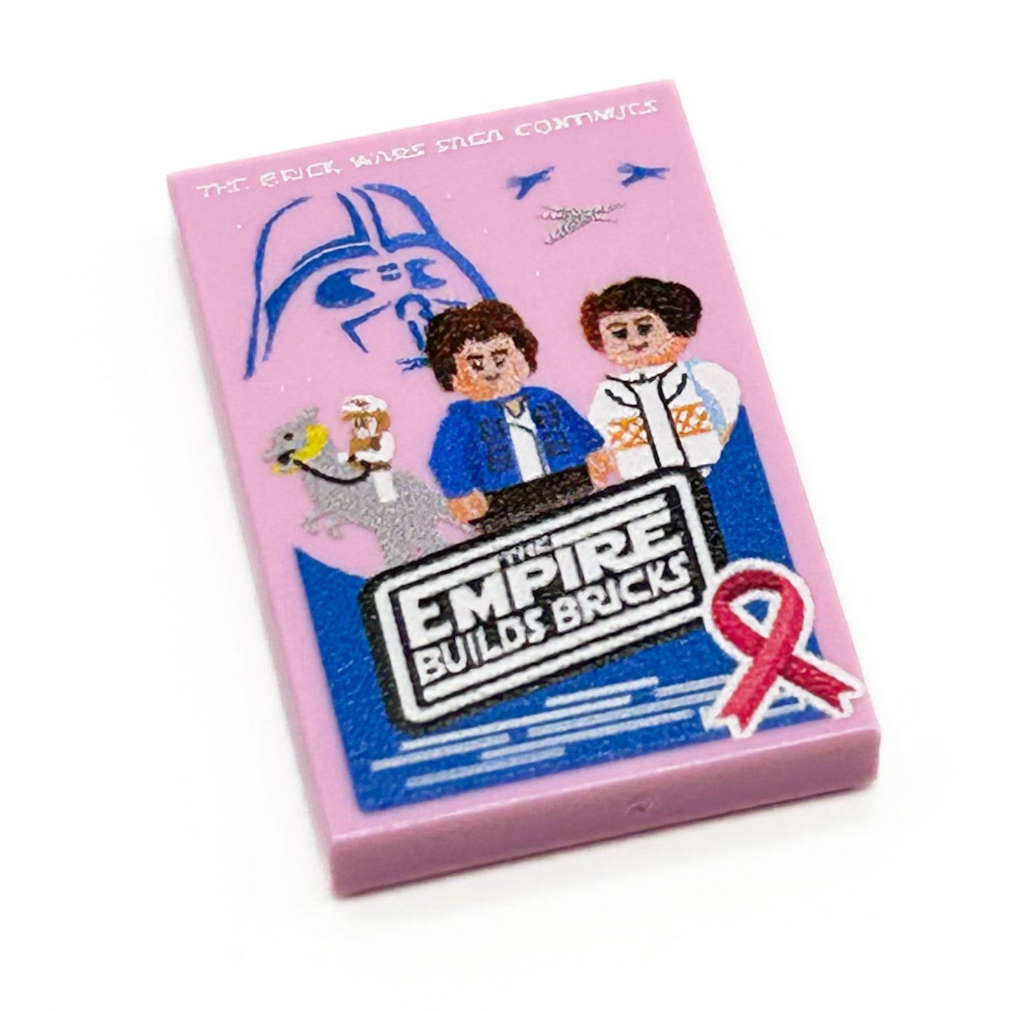 Limited Production! Pink (Break Cancer Awareness) Brick Wars: The Empire Builds Back Movie Tile Cover (2x3 Tile) - B3 Customs