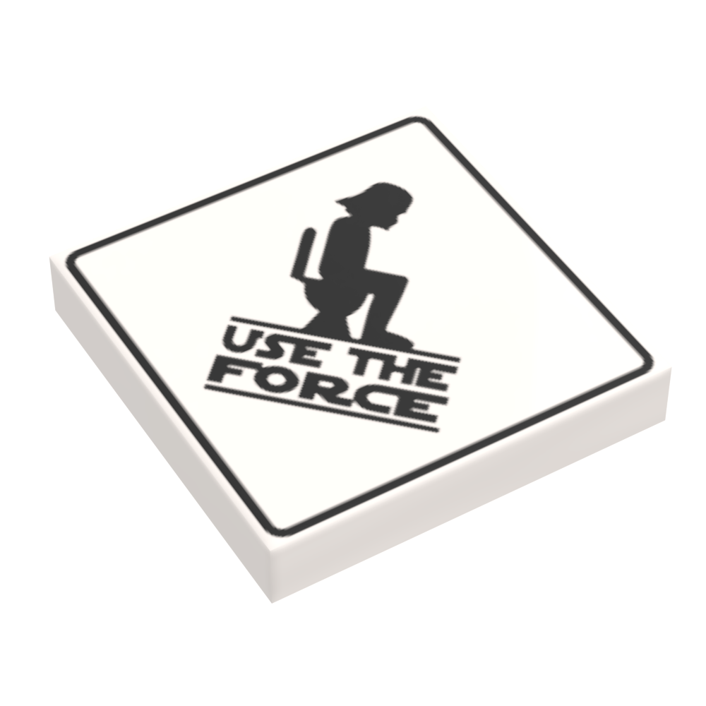 Use the Force Restroom Funny Minifig Sign made using LEGO part