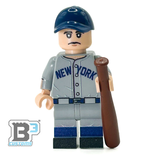 #3 Ruth NY Baseball Player Minifig made using LEGO parts