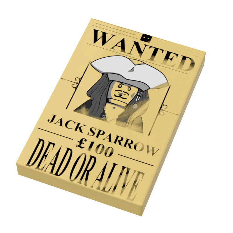 Jack Sparrow Wanted Poster (2x3 Tile) made using LEGO part