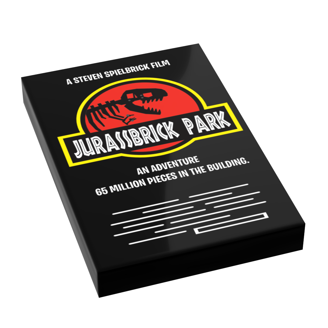 Jurassbrick Park Movie Cover (2x3 Tile) - B3 Customs