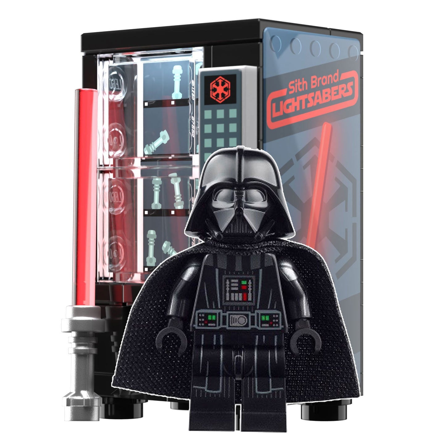 LEGO Darth Vader Minifigure w/ Sith Sabers Vending Machine made using LEGO parts