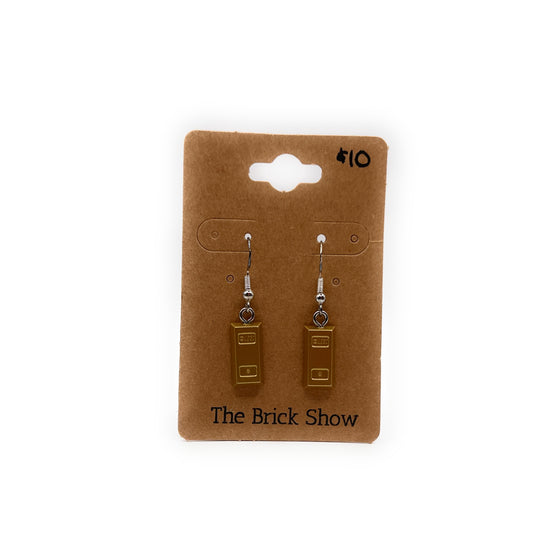 Gold Ingot Earrings made from LEGO Parts