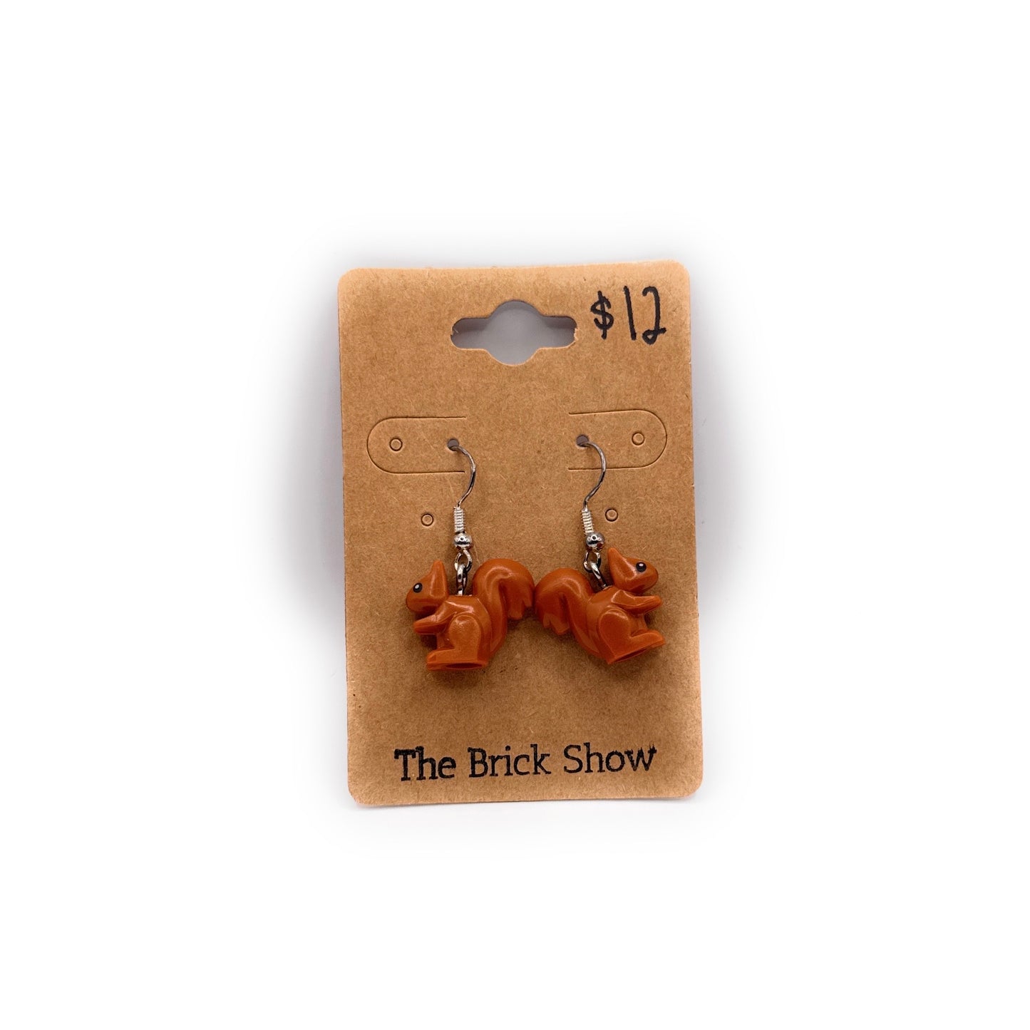 Brown Squirrel Earrings made from LEGO Parts