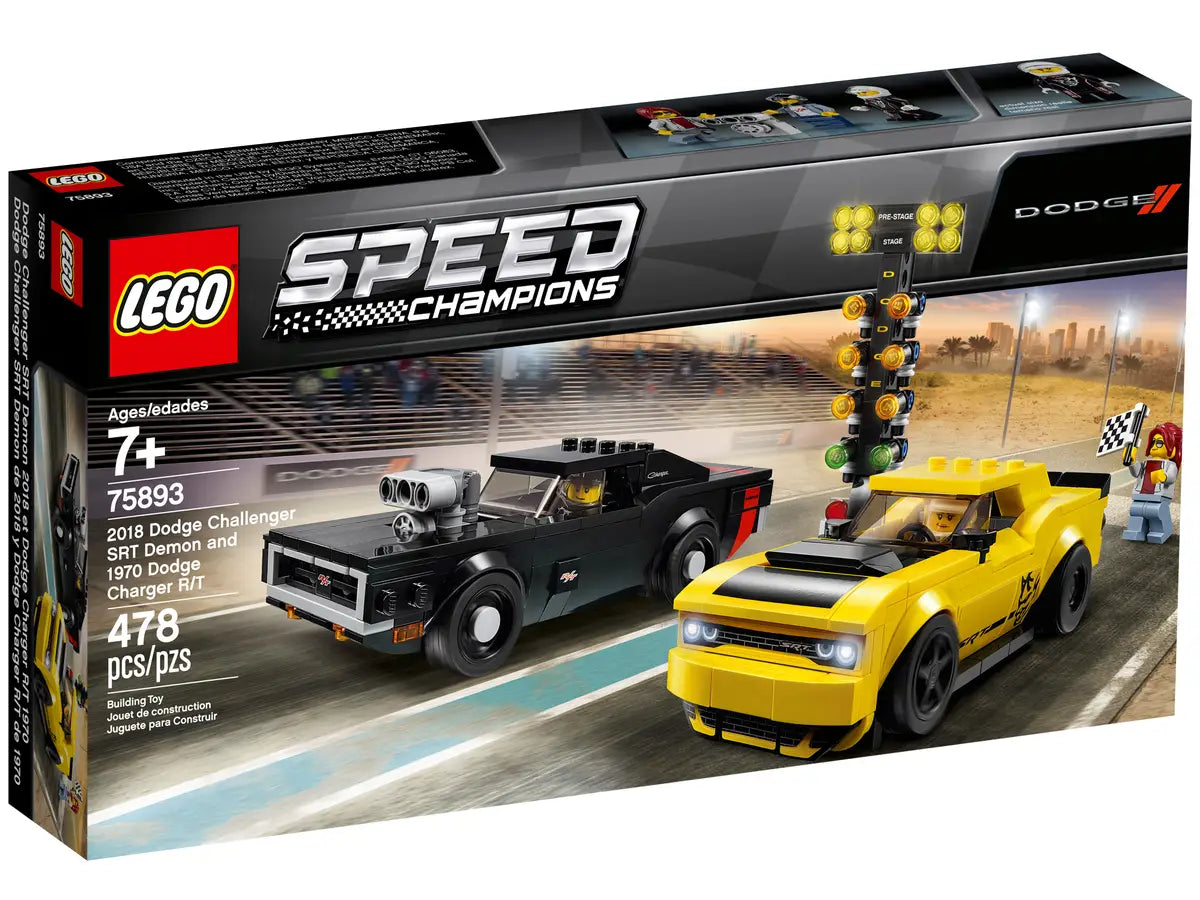 LEGO Speed Champions 2018 Dodge Challenger SRT Demon and 1970 Dodge Charger R/T 75893