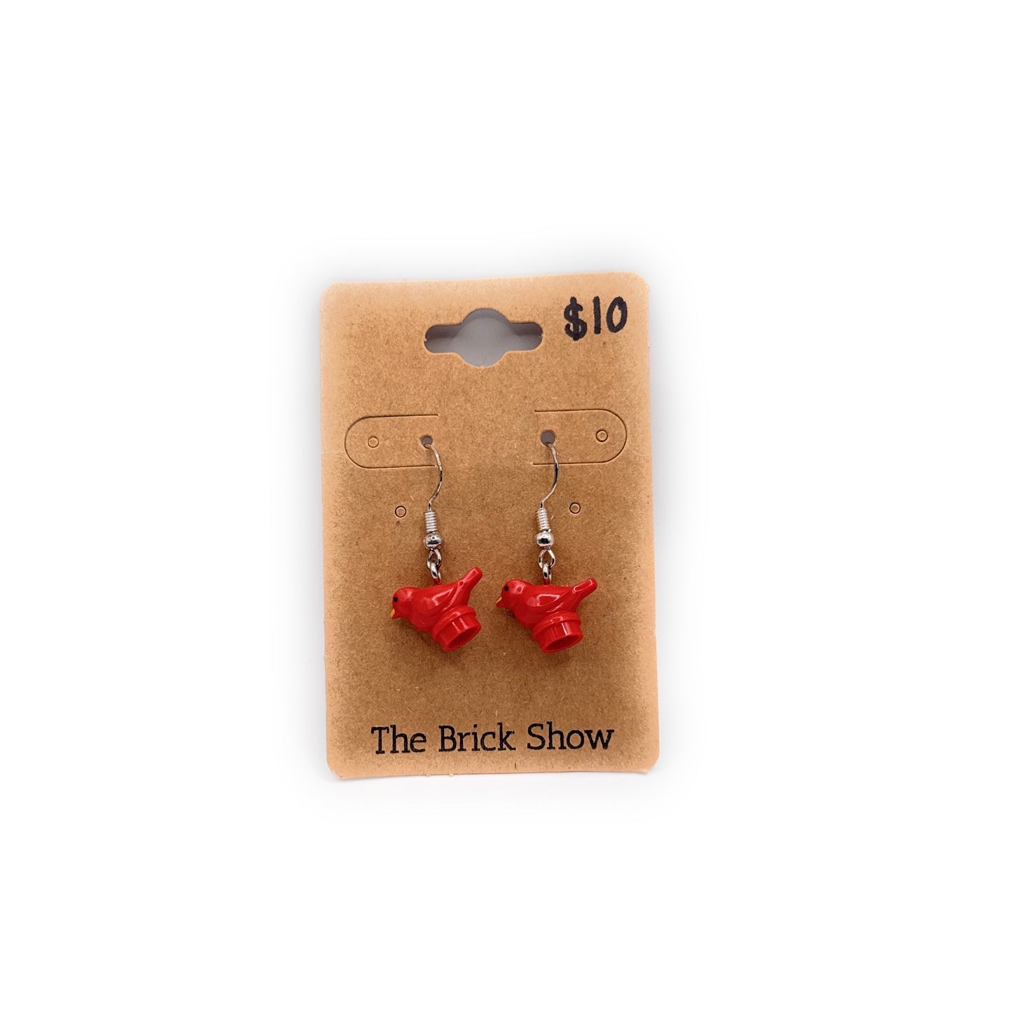 Red Bird Earrings made from LEGO Parts