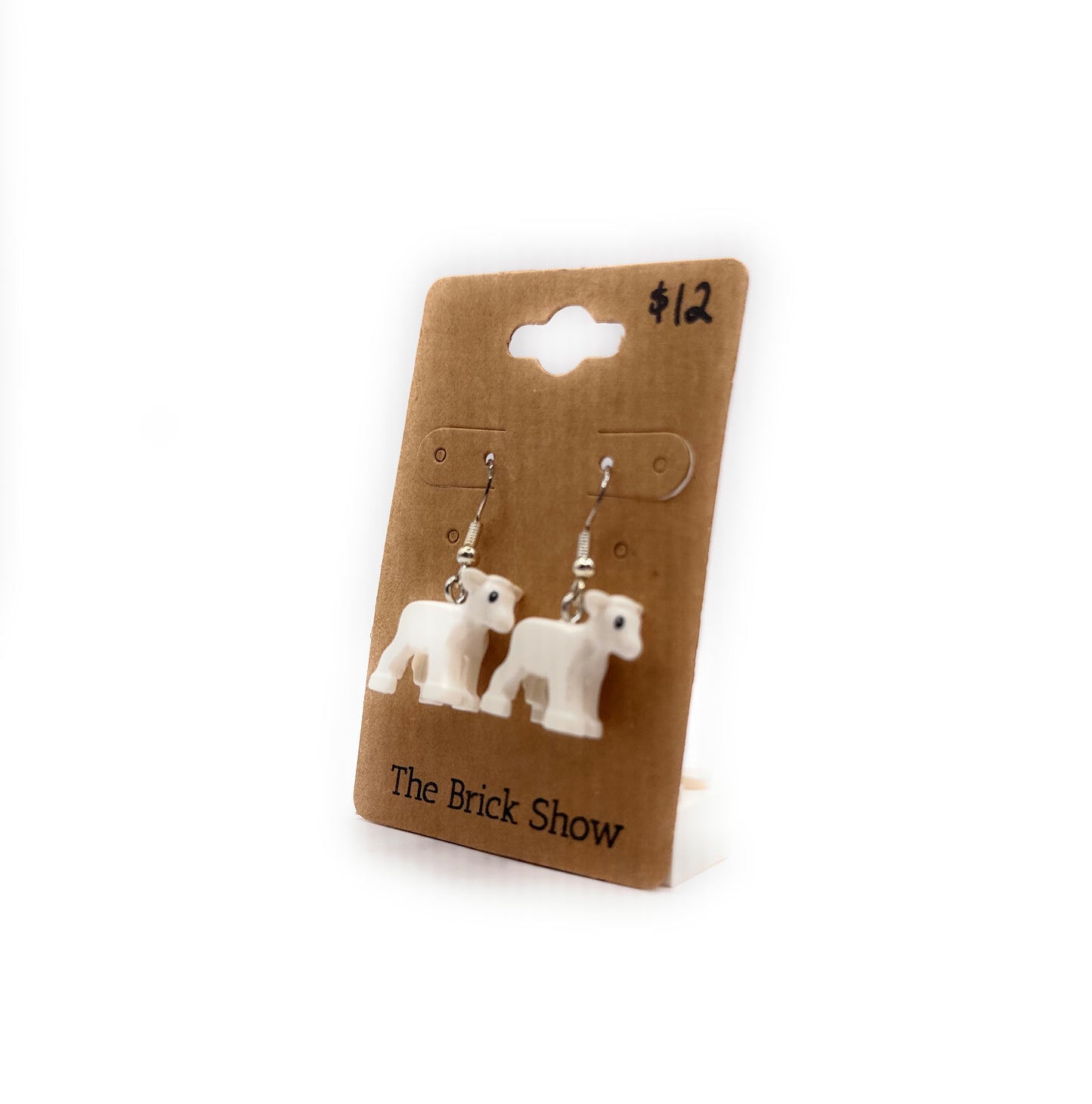 Sheep Earrings made from LEGO Parts