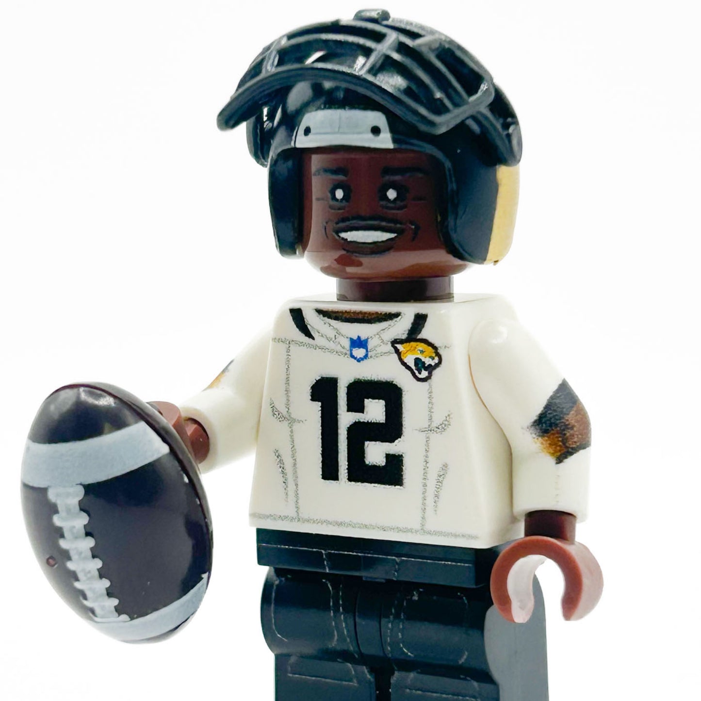 #12 WR/CB Jax Football Player Minifig made using LEGO parts - B3 Customs