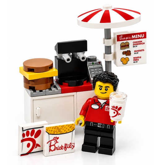 Brick-Fil-A Food Cart with Employee Minifig