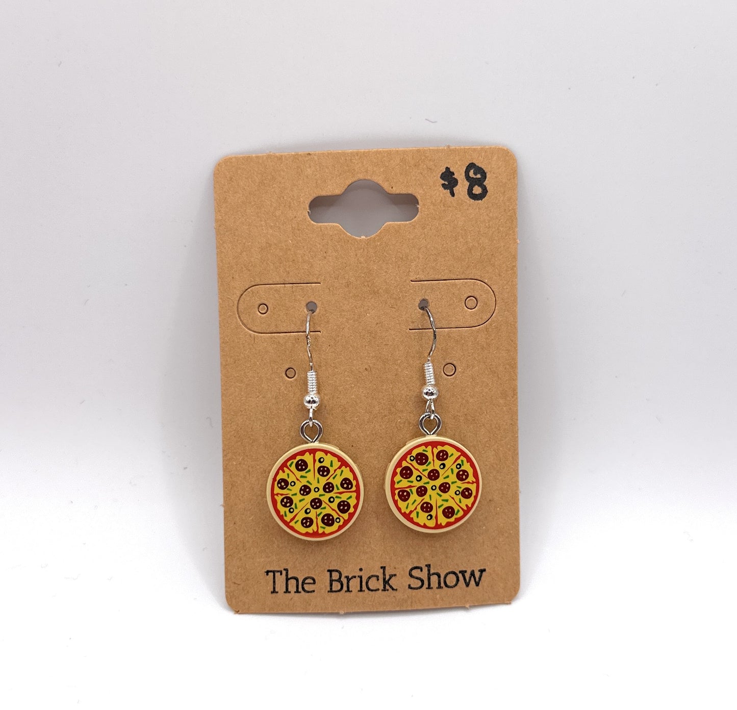Pizza Earrings made from LEGO Parts