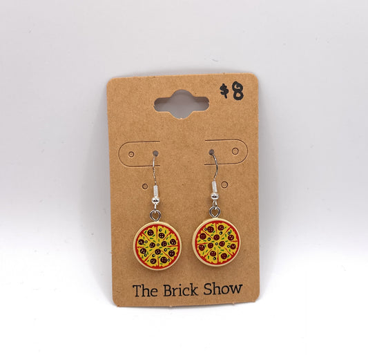 Pizza Earrings made from LEGO Parts