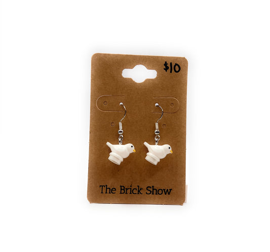 White Bird Earrings made from LEGO Parts