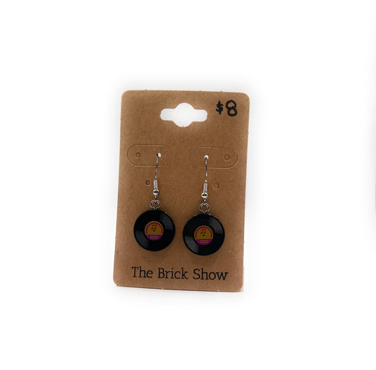 Vinyl Record Earrings made from LEGO Parts