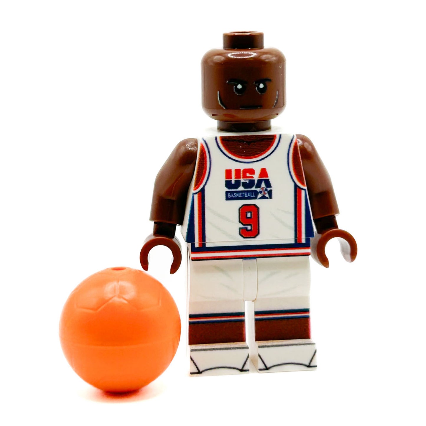 MJ #9 USA Olympics Basketball Player Minifig made using LEGO parts - B3 Customs