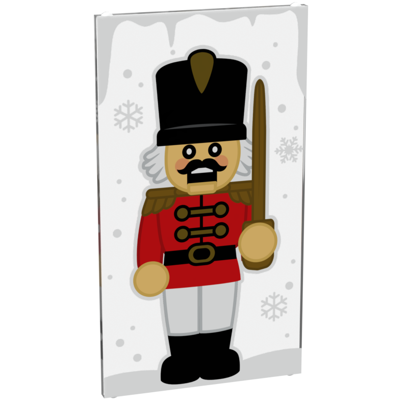 Christmas Nutcracker, Toy Soldier Winter Village 4x6 Glass Window