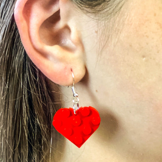 B3 Customs® Heart Earrings made from LEGO Bricks